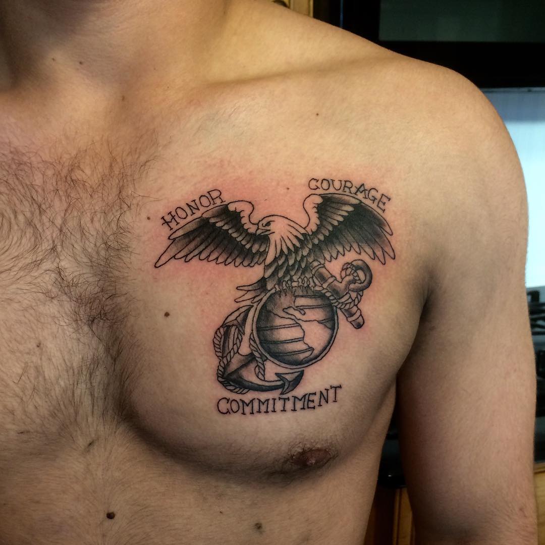 modern marine coprs tattoo for men