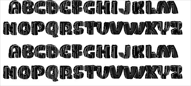 wooden font style