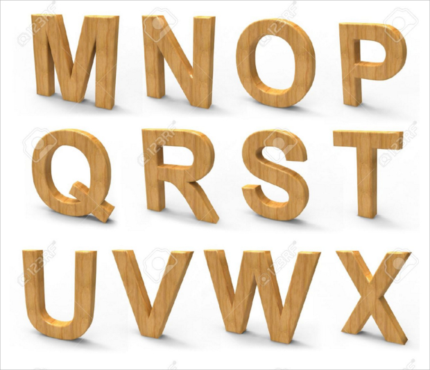wooden letter font