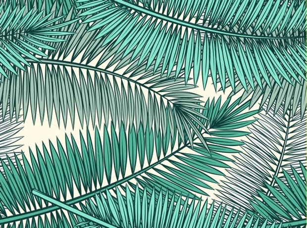 seamless pattern with palm leaves