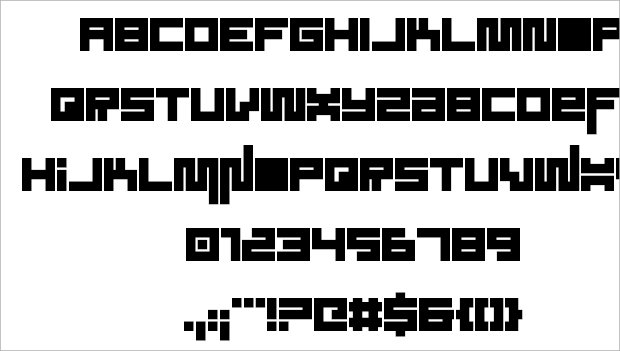 blocky square font 