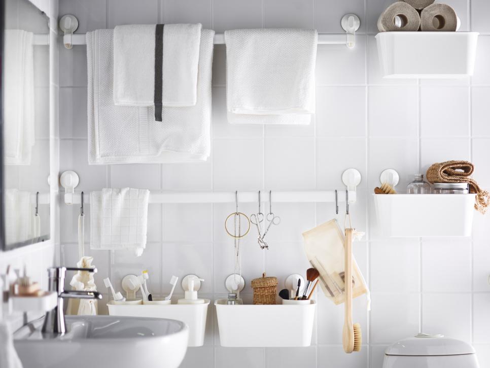 small bathroom with clever storage solutions