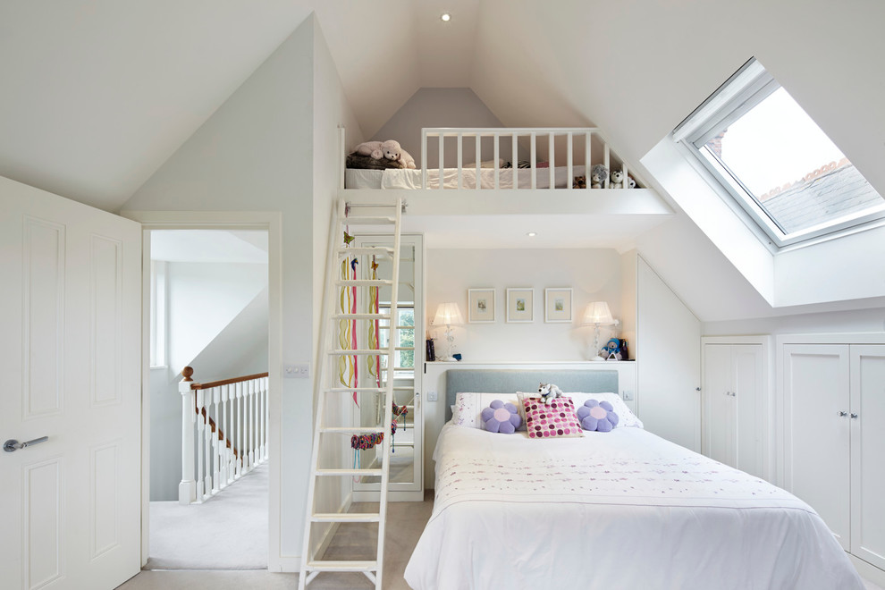 peaceful white bedroom decoration for kids