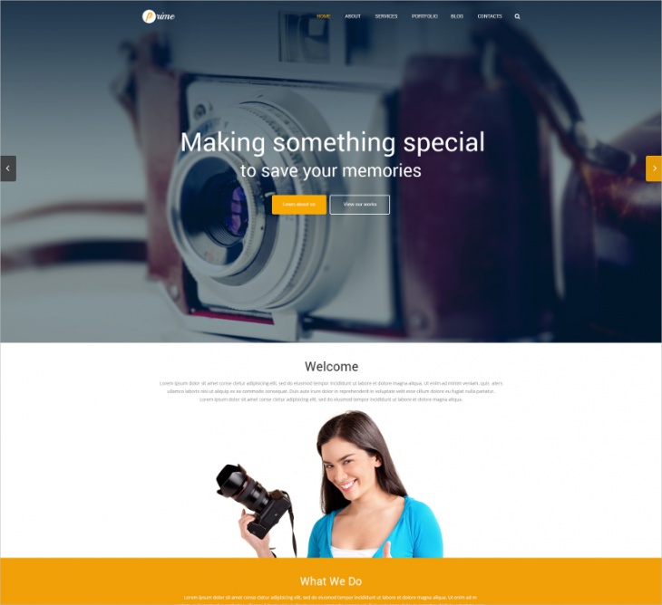 photographer portfolio responsive website template
