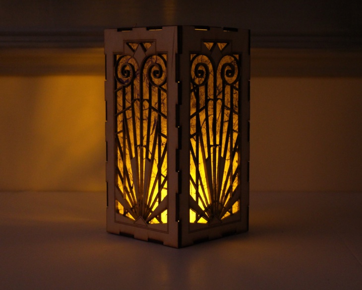 decorative handmade wooden lantern