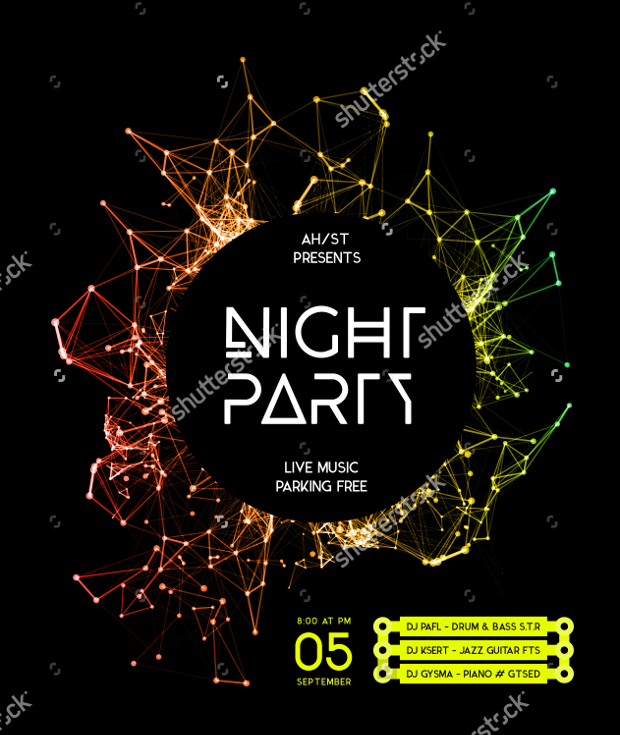 Flyer for Night Disco Party