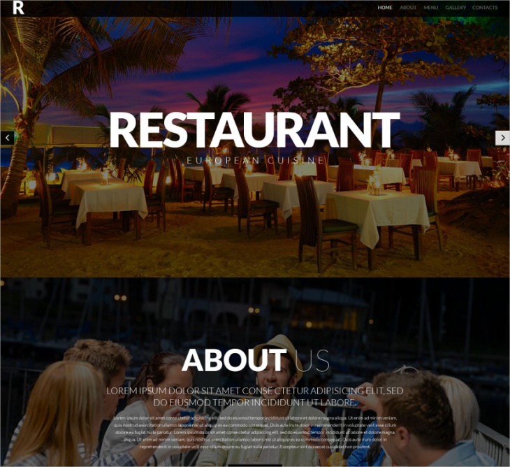 european restaurant website template
