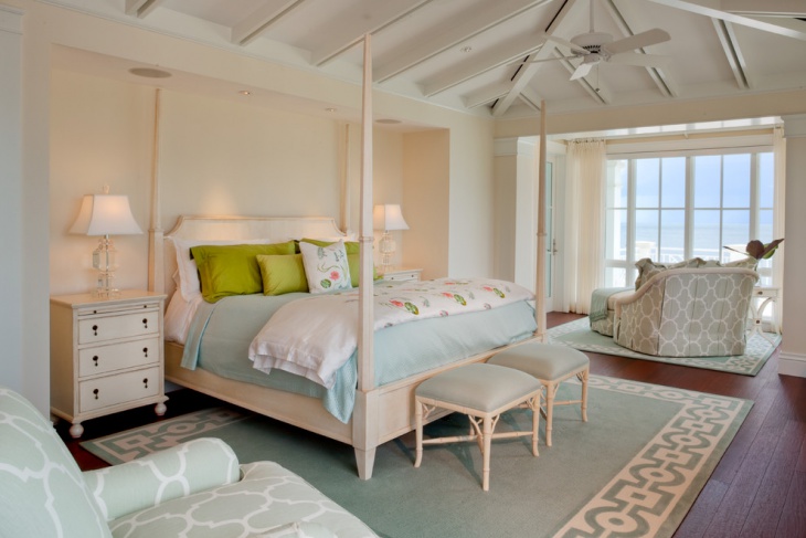 tropical pastel cream bedroom design