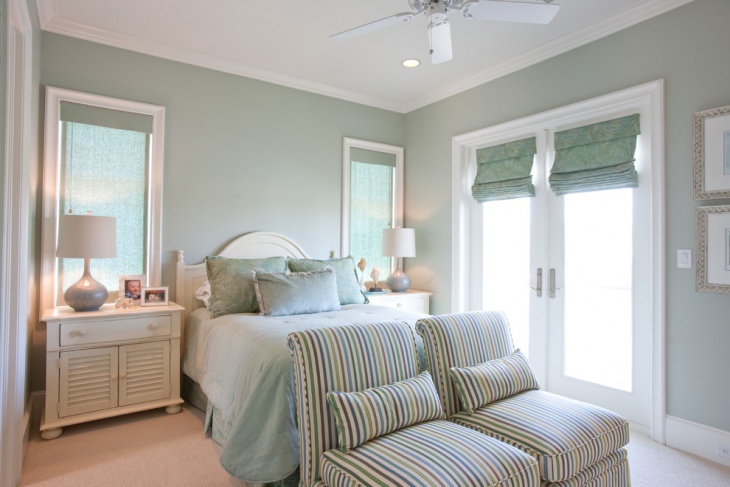 trendy green pastel bedroom idea