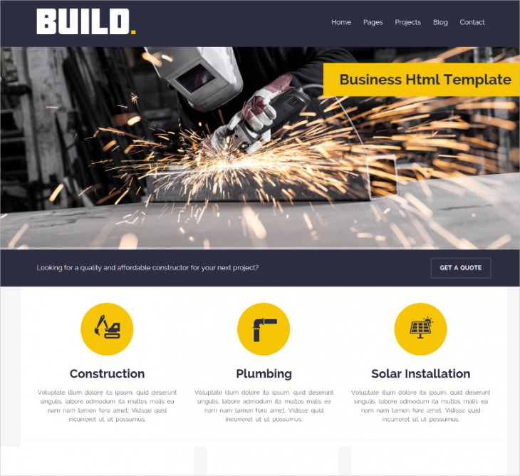 construction business html template