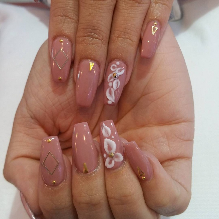 cute pink latest nail art design