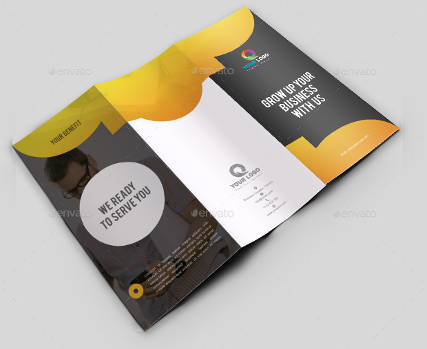 clean tri fold brochure design