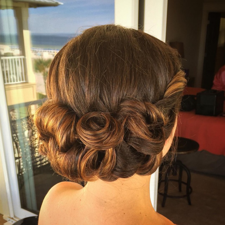 simple rollup wedding hairstyle