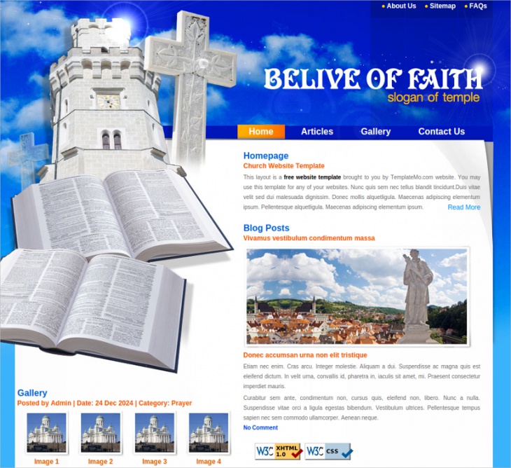christian church website template