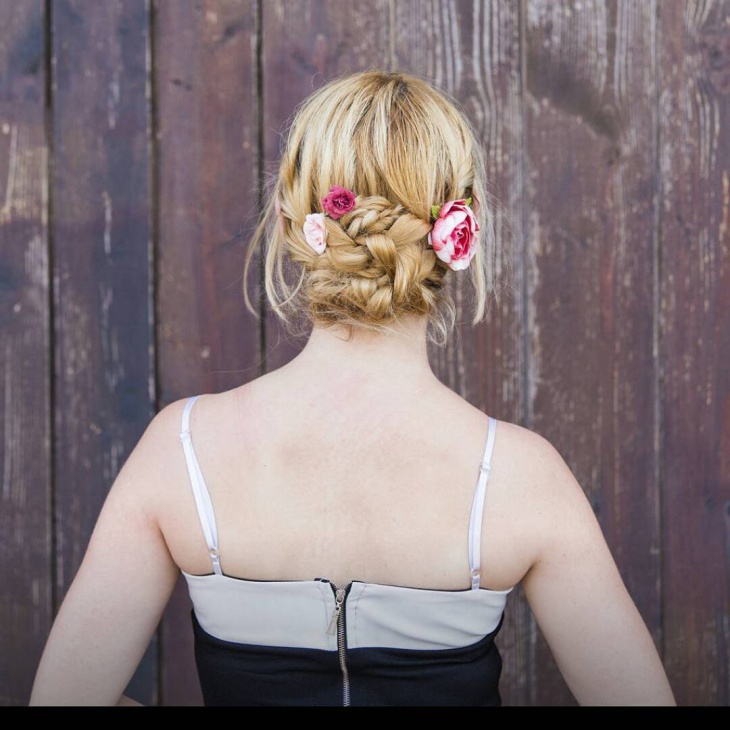 wedding updo hairstyle with flowers