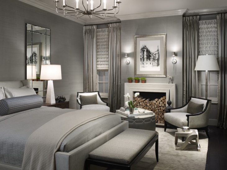 classy grey palette bedroom design