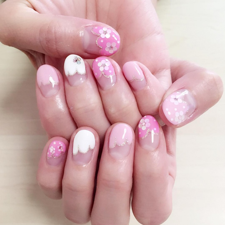 amazing cherry blossom nail art