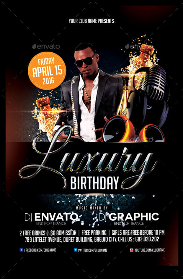 Luxury Birthday Party Flyer