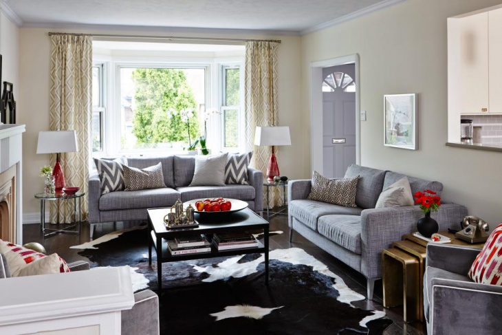 gray midcentury modern furniture in living room