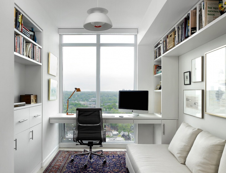 dreamy white home office design
