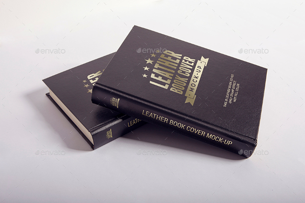leather book cover mockup