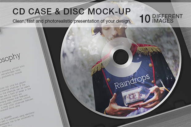 easily editable cd case and disc mock up