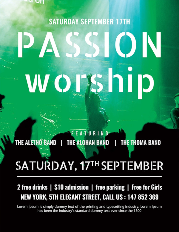 passion worship conference flyer 