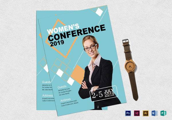 womens conference flyer template 600x420