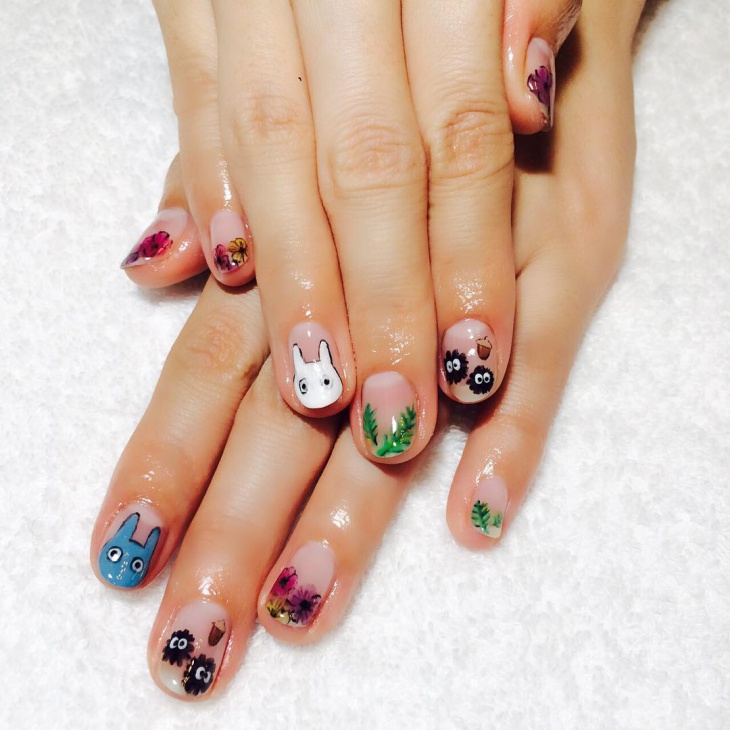 miyazaki nail art for shining nails