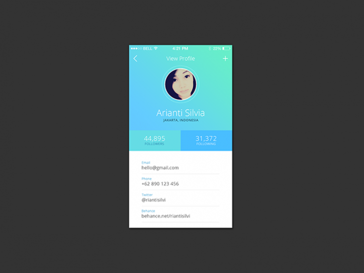 app user profile design 