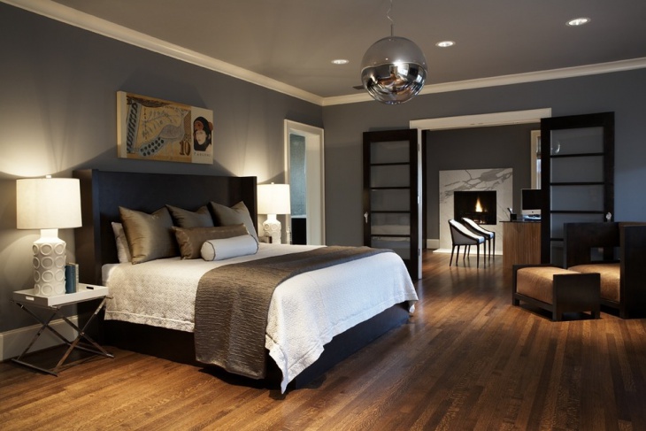 beautiful bedroom design with ceiling lights