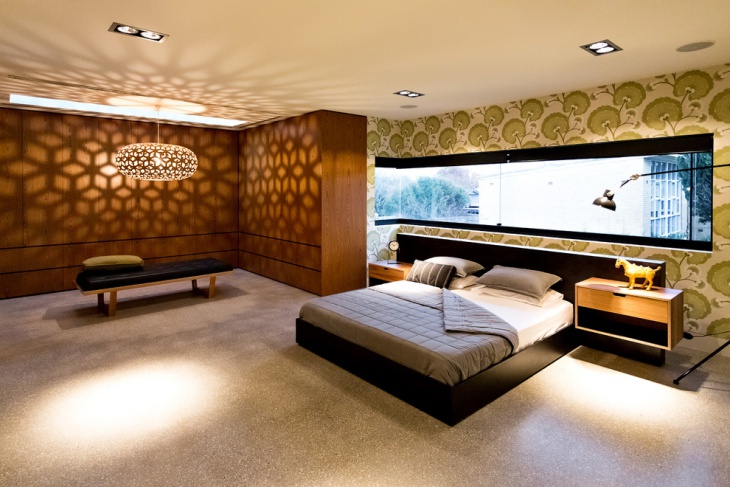 feature light design in spacious bedroom