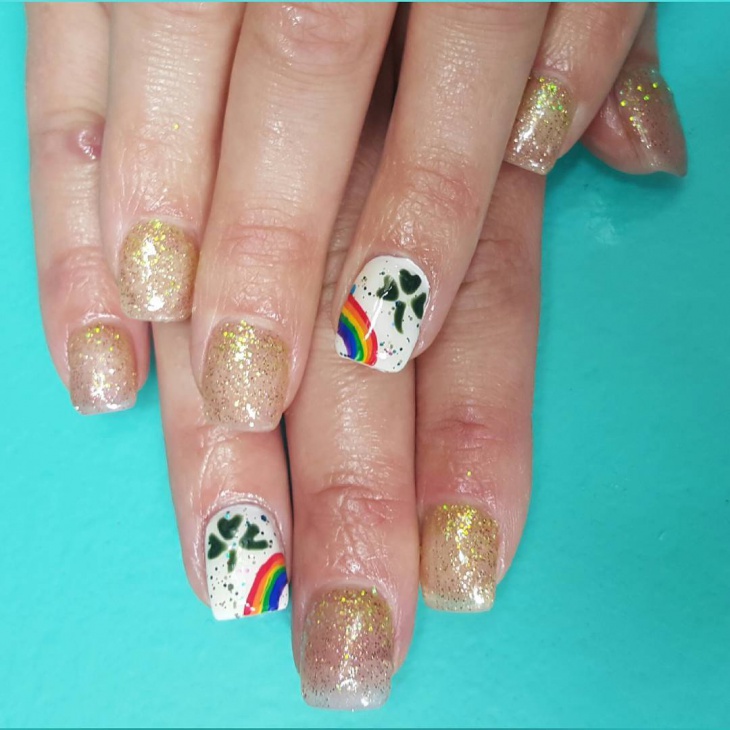 gold glitter nail polish for short nails