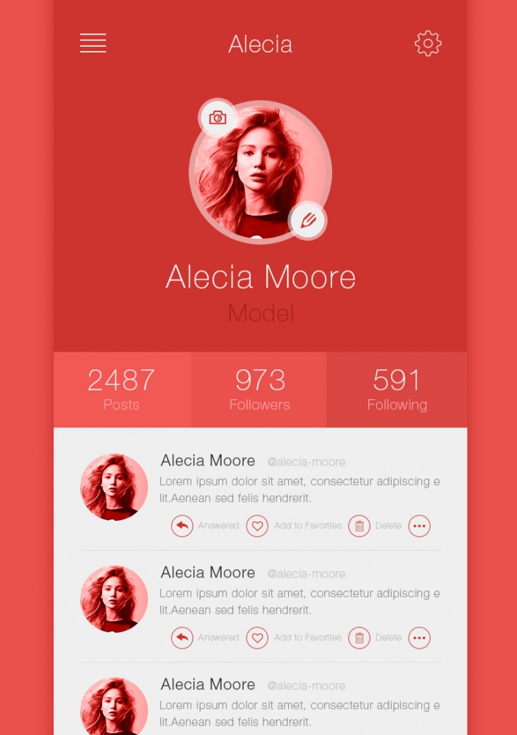 iphone app profile design 