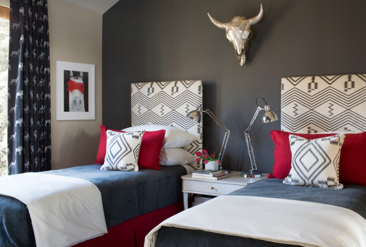 gray accent wall design for teens bedroom
