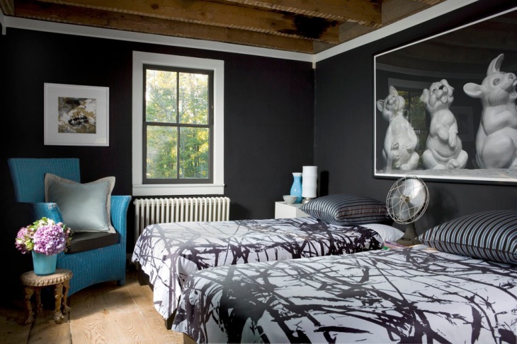 black and white cute bedroom design