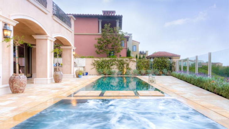 luxurious mediterranean pool deck