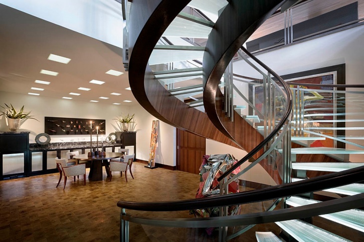 luxury fibre optic glass staircase design