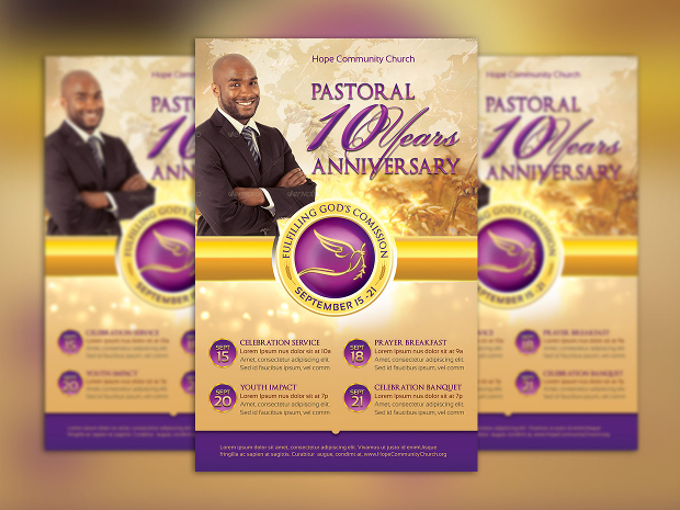 clergy anniversary flyer template