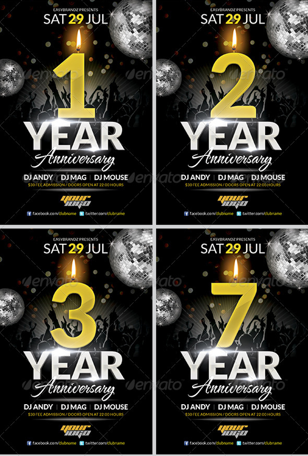 awesome anniversary flyer template