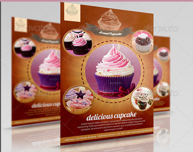 Sweet and Modern Cupcake Flyer