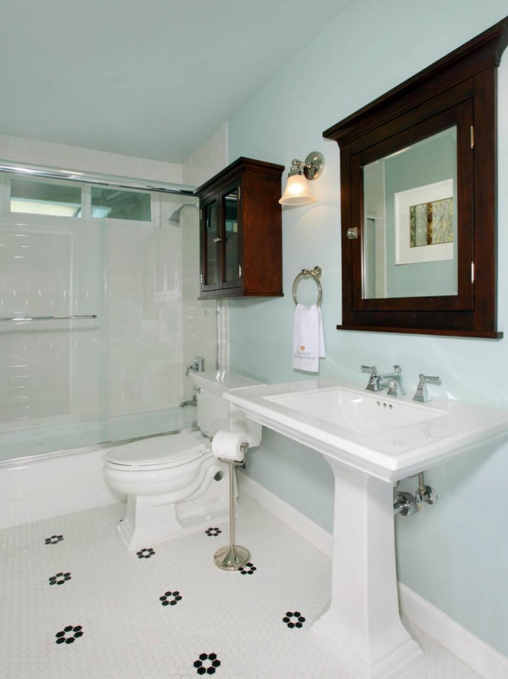 blue traditional guest bathroom makes simple