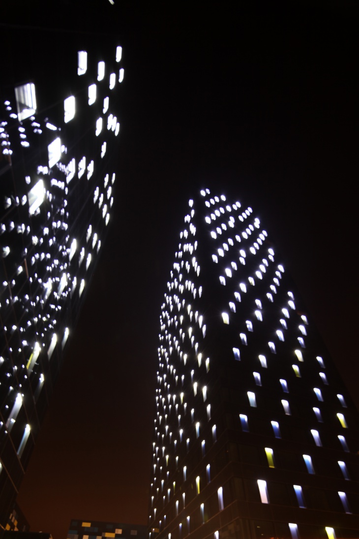 the illuminated towers