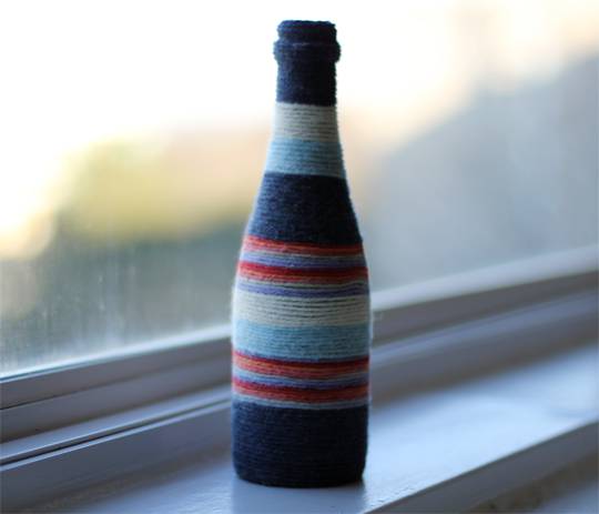 knitted glass vase