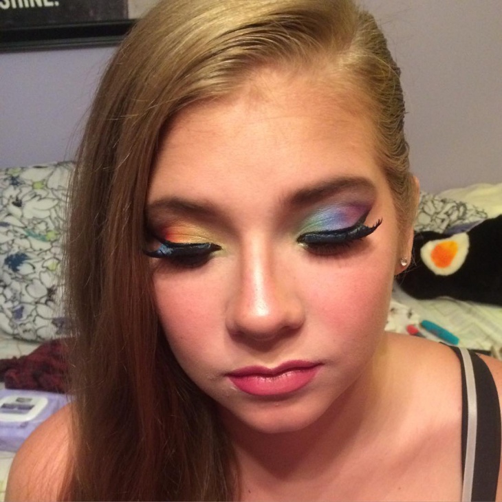 rainbow eye makeup 