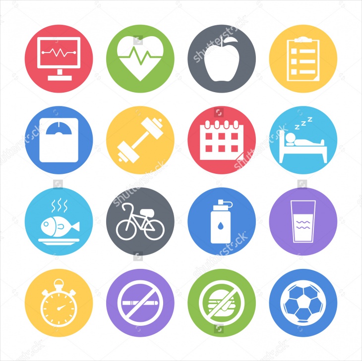 simple health icons set