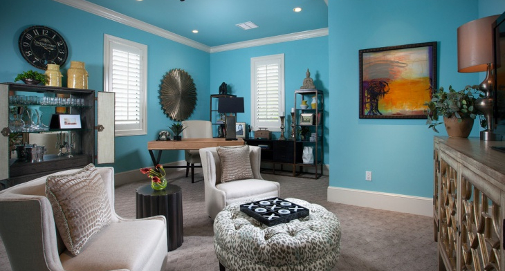 21 Blue Home Office Designs Decorating Ideas Design Trends