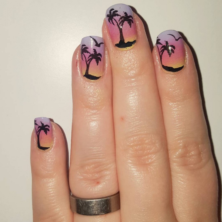 21+ Sunset Nail Art Designs, Ideas Design Trends Premium PSD