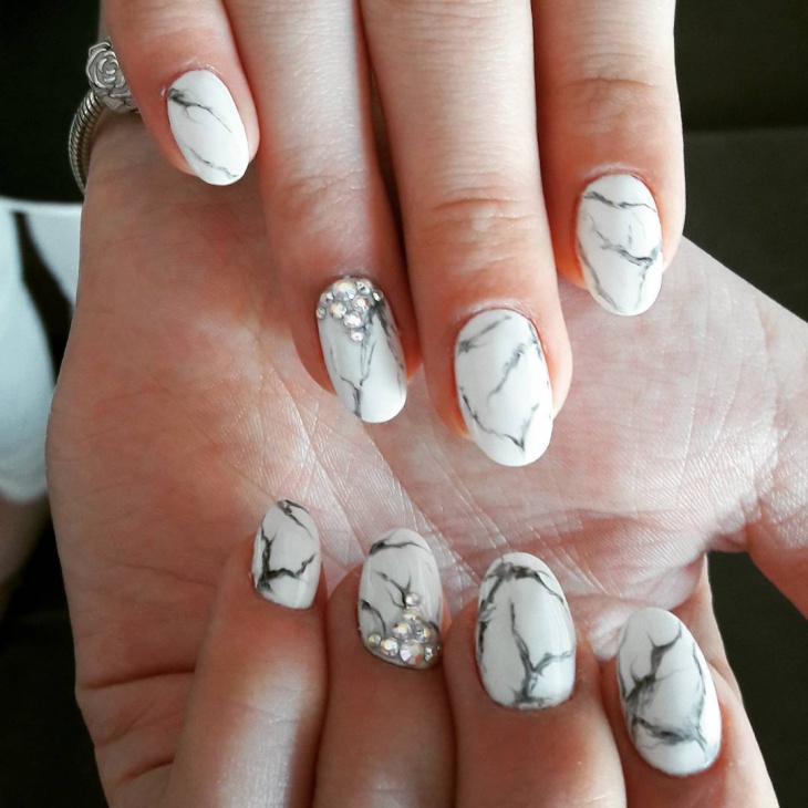 cute white nail design