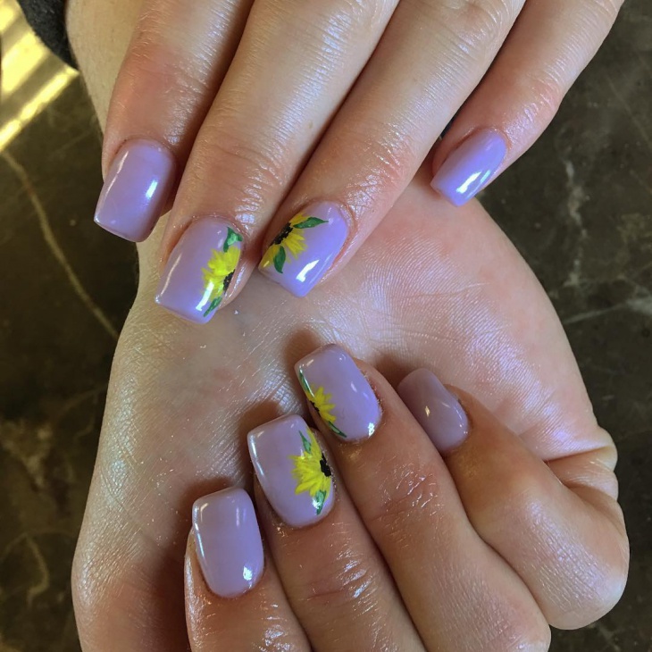 purple color spring nails
